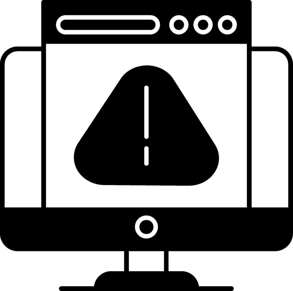 Web Alert Glyph Icon vector