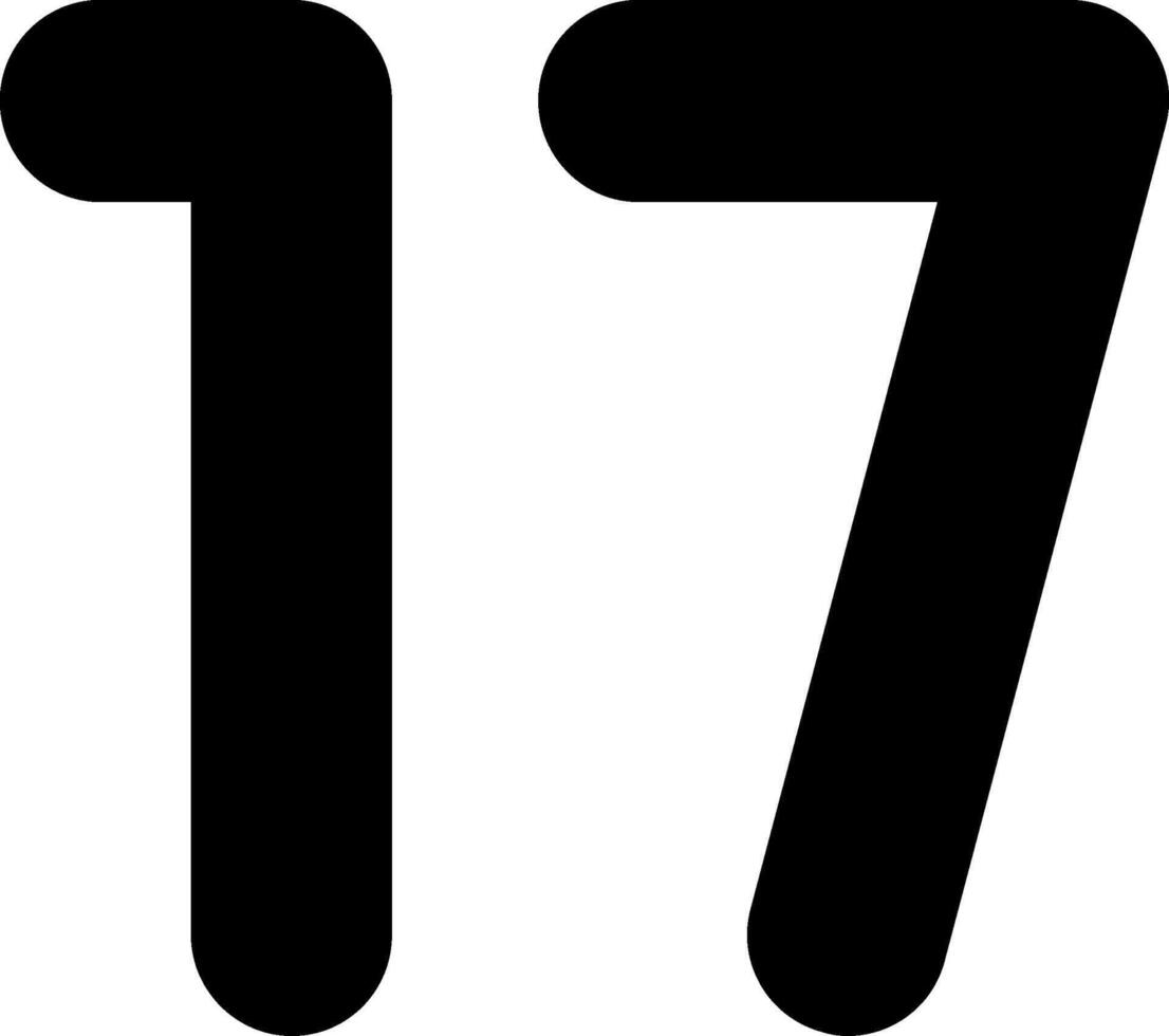 Seventeen Glyph Icon vector