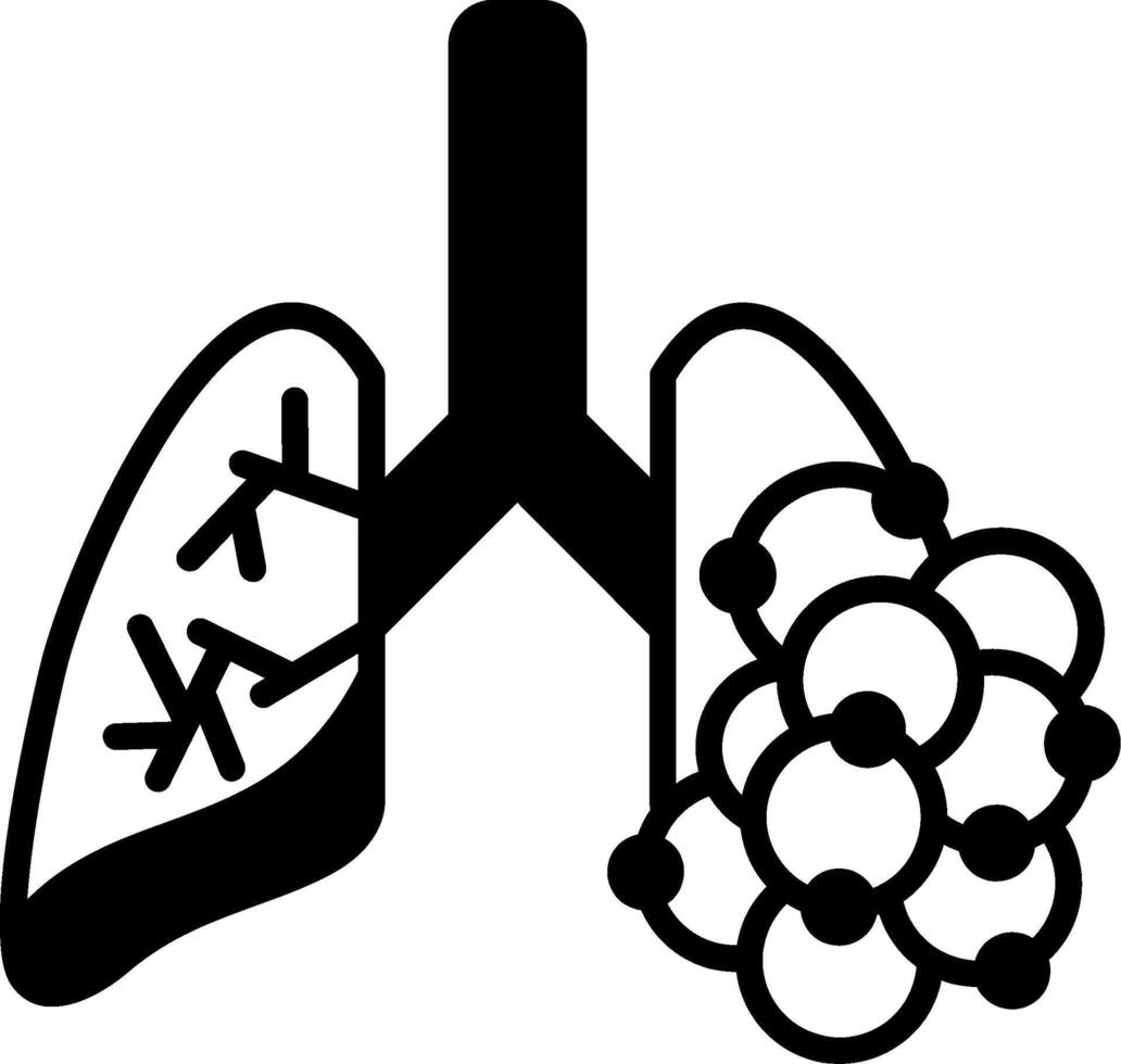 Bronchiectasis Glyph Icon vector