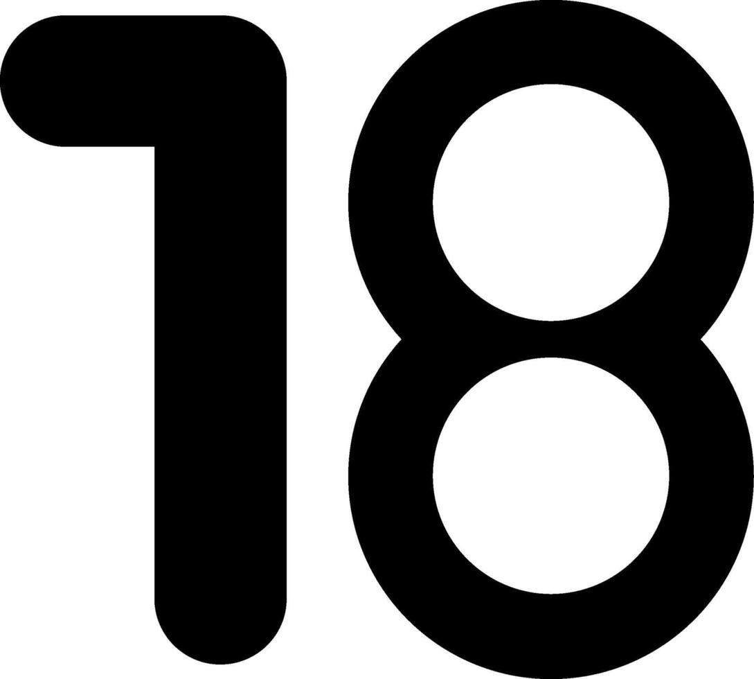 Eighteen Glyph Icon vector