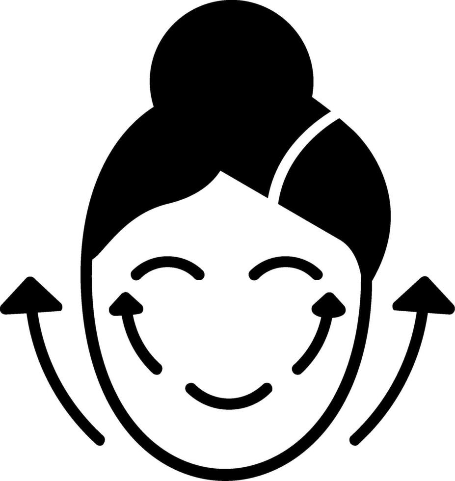 Facial Massage Glyph Icon vector