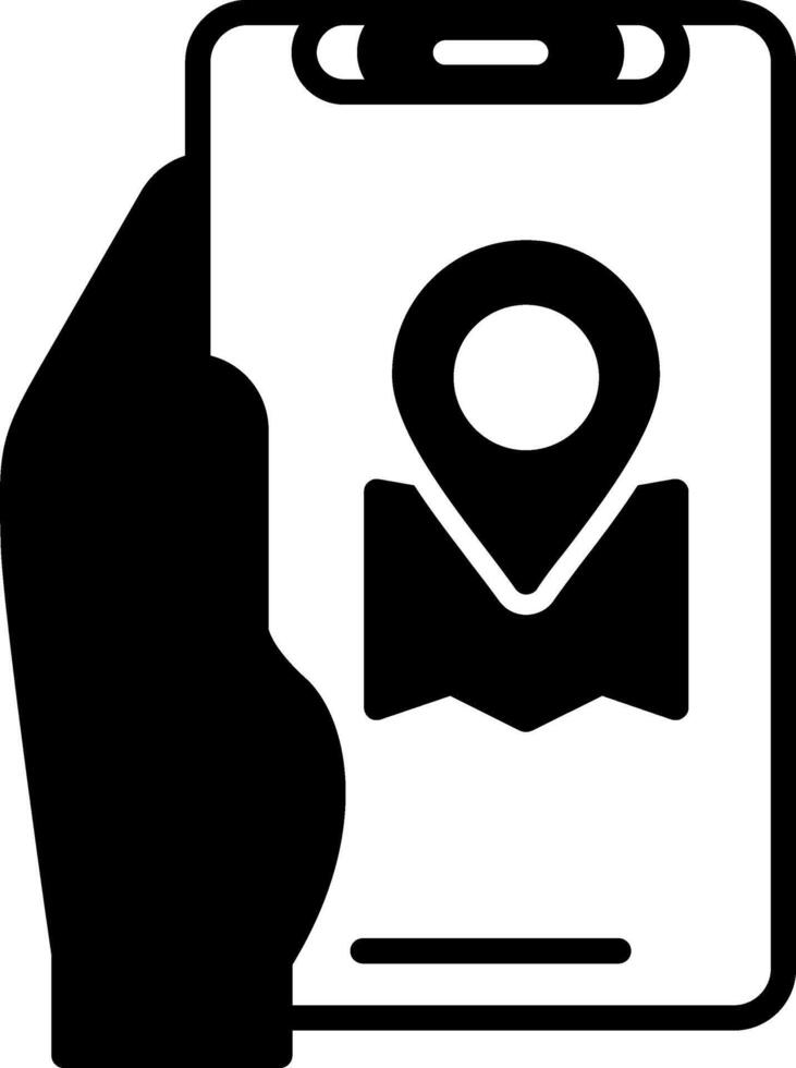 Location App Glyph Icon vector