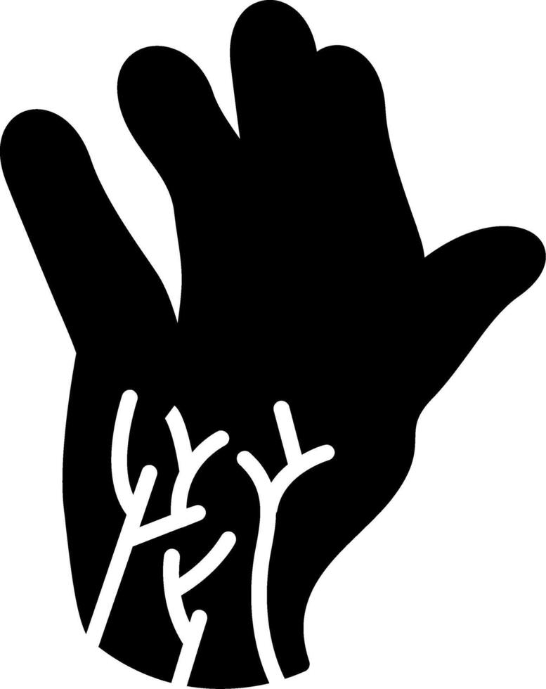 Hand Nerves Glyph Icon vector