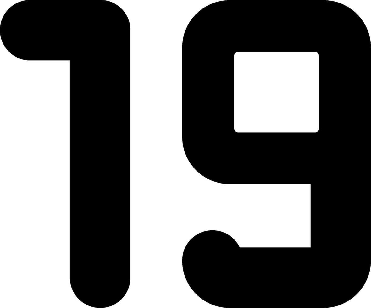 Nineteen Glyph Icon vector