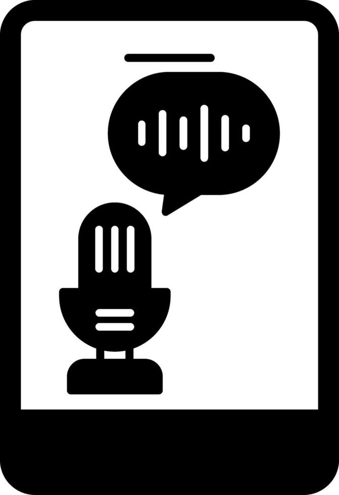 Voice Recognition Glyph Icon vector