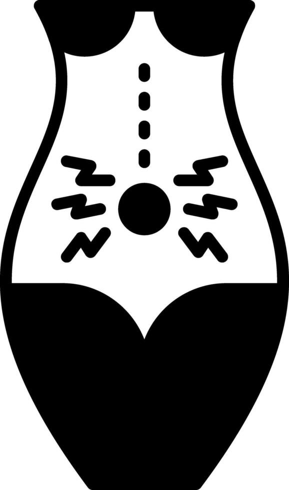 Belly Pain Glyph Icon vector
