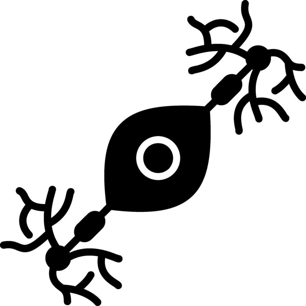 Bipolar Neuron Glyph Icon vector