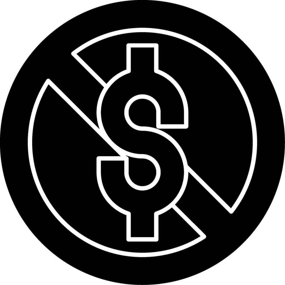 No Sales Glyph Icon vector