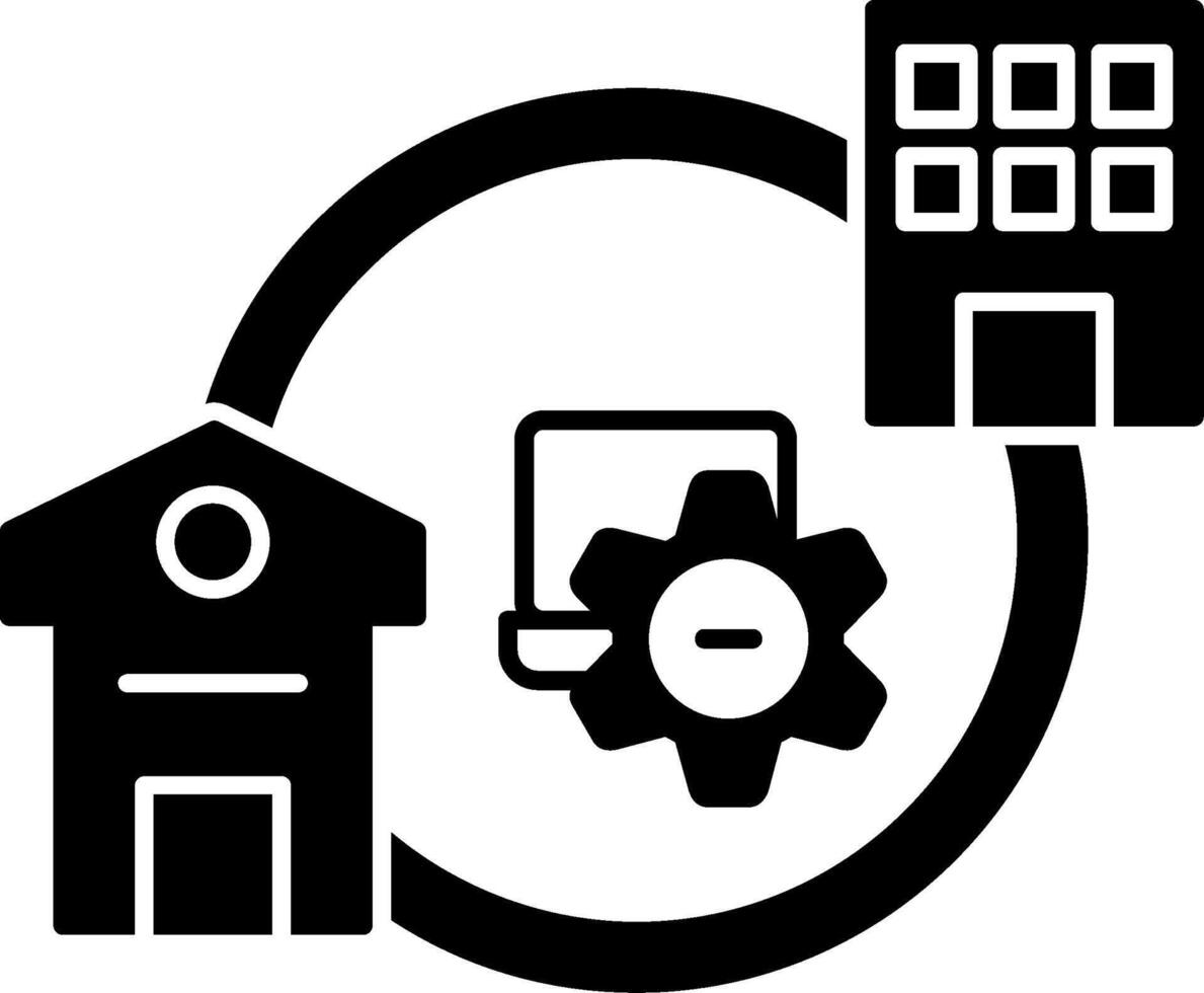 Hybrid Work Glyph Icon vector