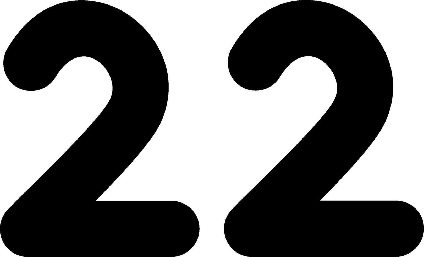 Twenty two Glyph Icon vector