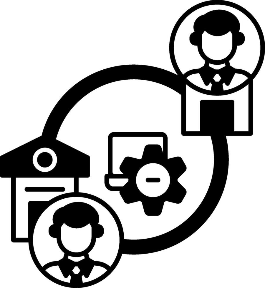 Hybrid Work Glyph Icon vector