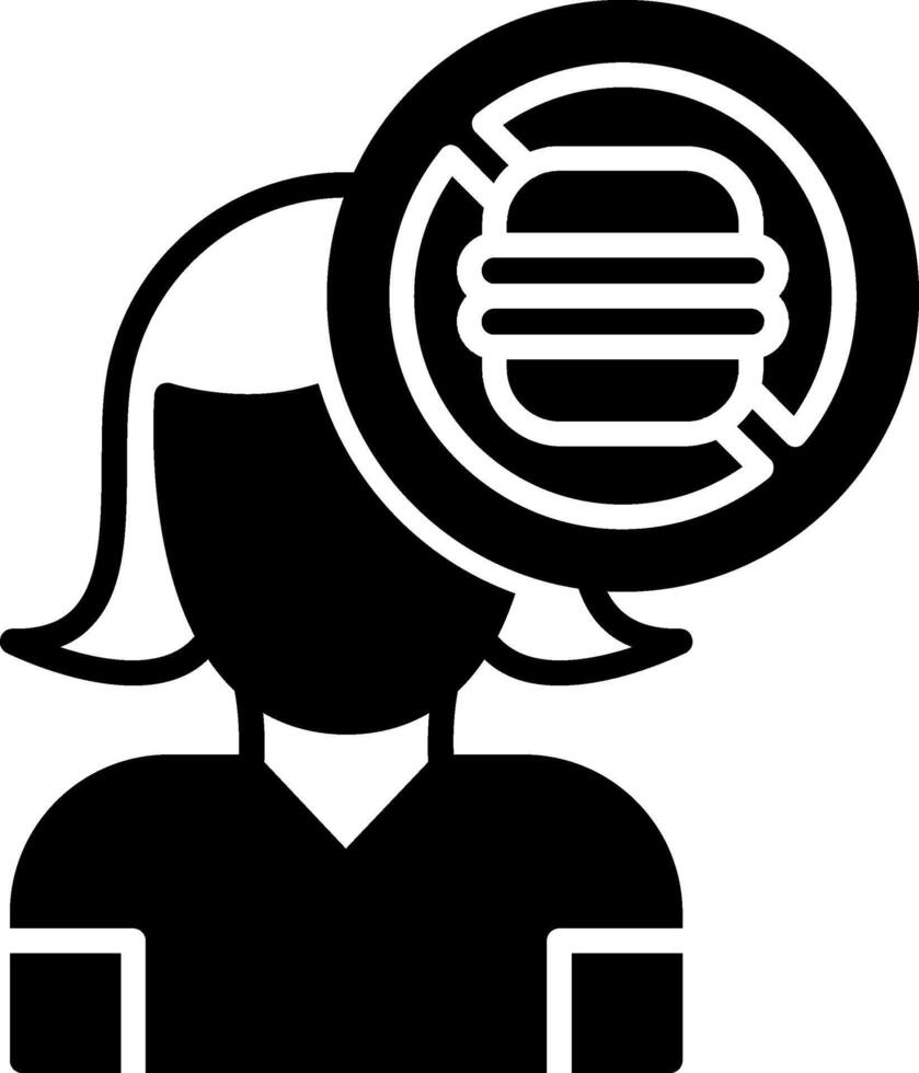 Eating Disorder Glyph Icon vector