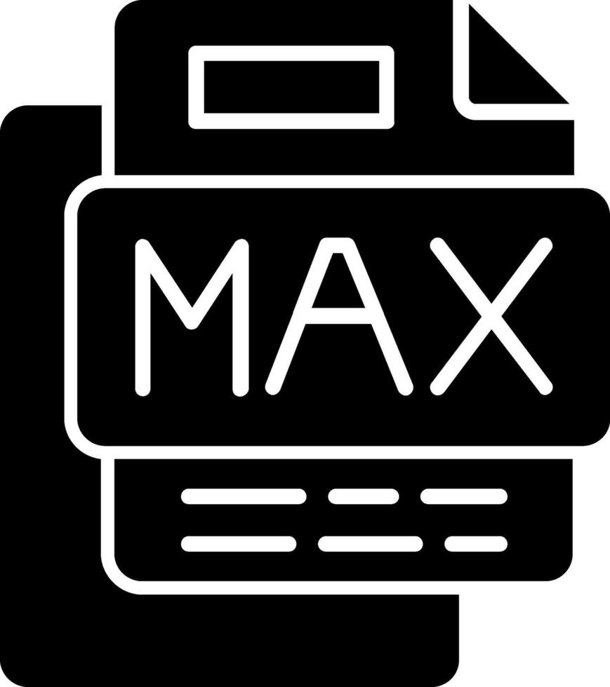 MAX File Glyph Icon vector