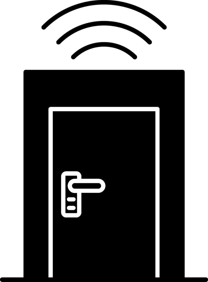 Smart Door Glyph Icon vector