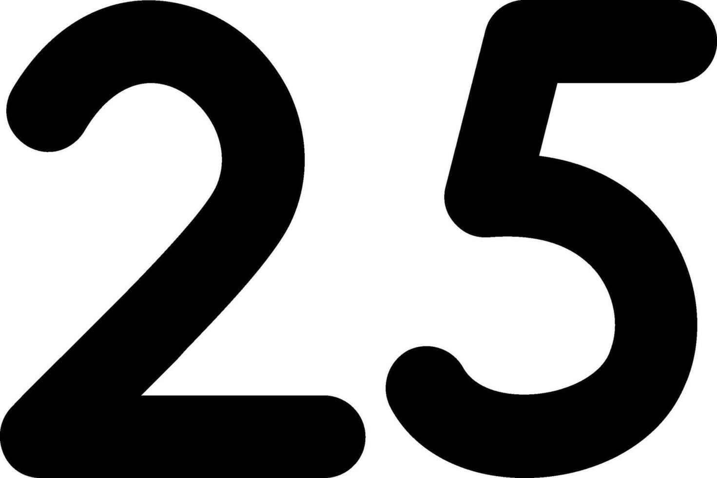 Twenty five Glyph Icon vector