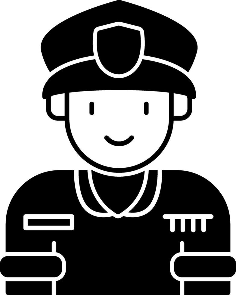 Policeman Glyph Icon vector