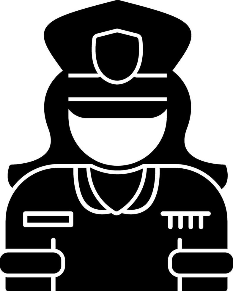 Policewoman Glyph Icon vector