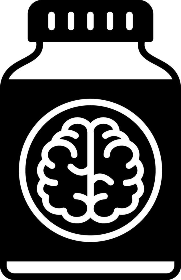 Brain Pills Glyph Icon vector
