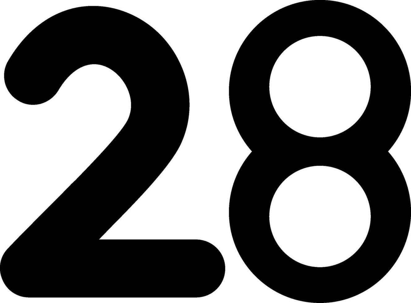 Twenty eight Glyph Icon vector