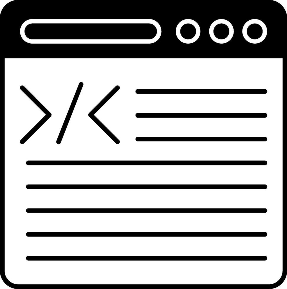 Coding Glyph Icon vector