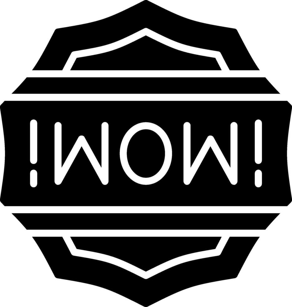 Wow Glyph Icon vector
