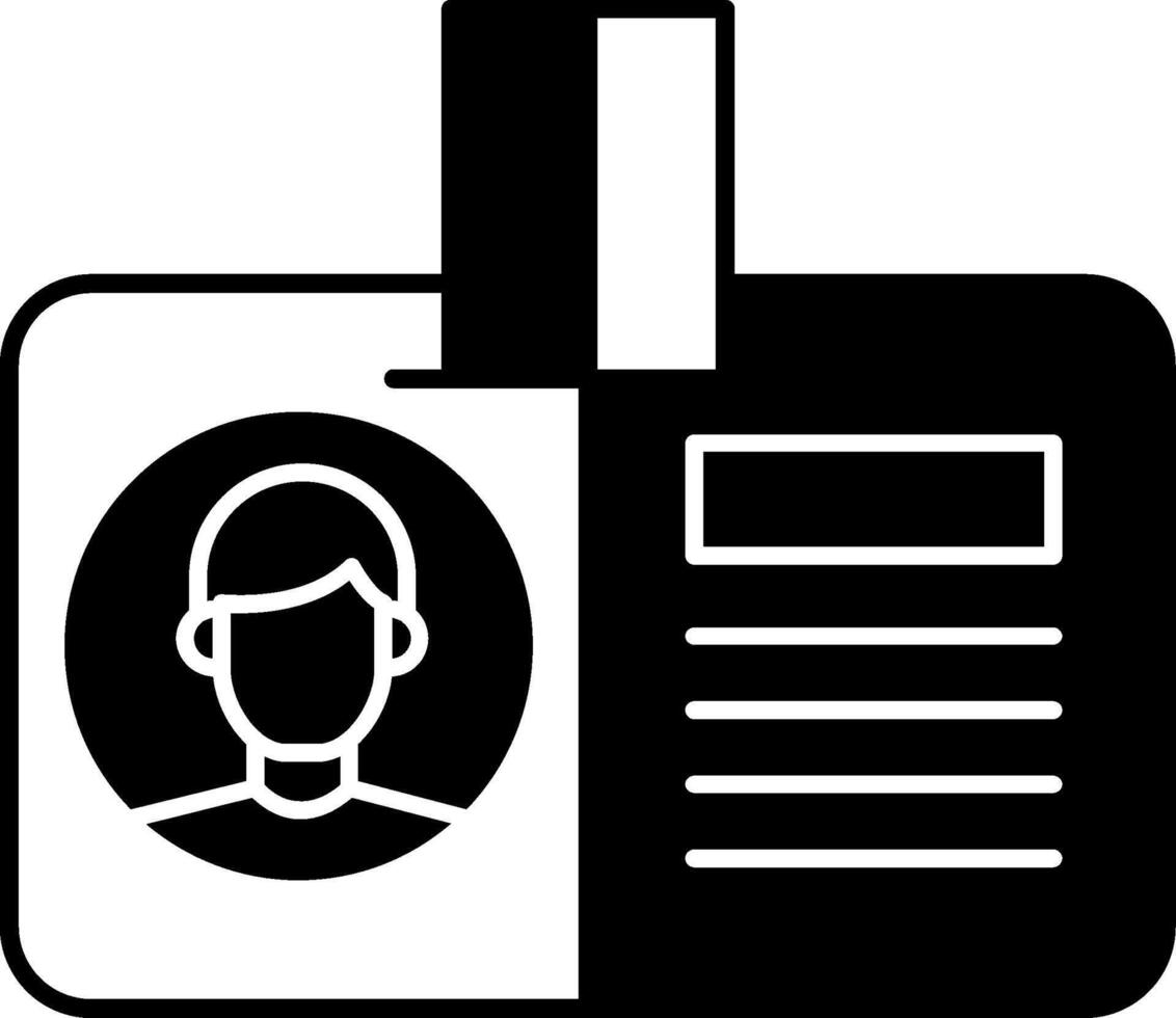 Id Card Glyph Icon vector