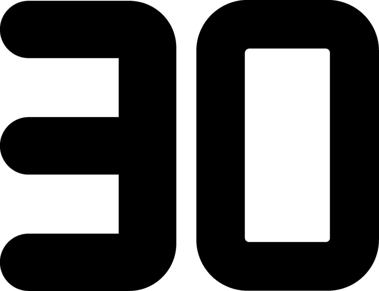 Thirty Glyph Icon vector