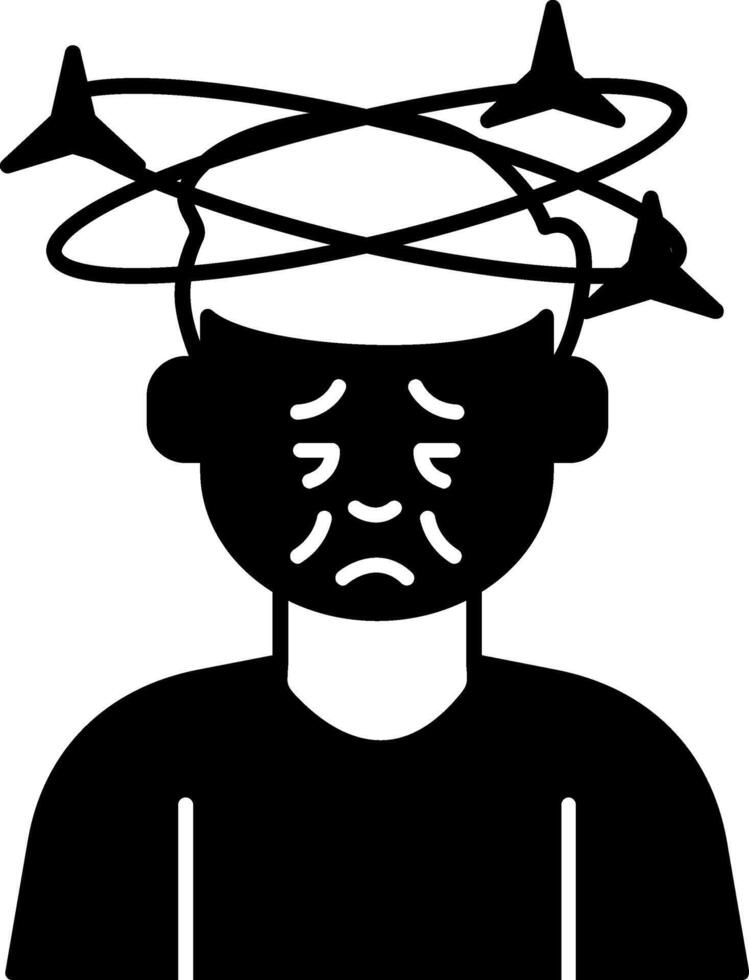 Dizziness Glyph Icon vector