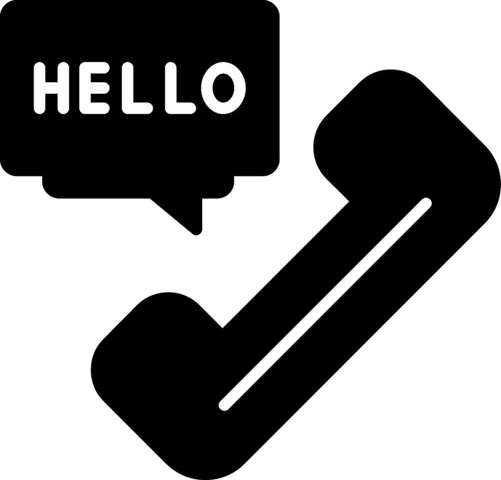 Hello Glyph Icon vector