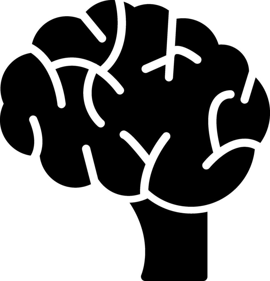 Human Brain Glyph Icon vector