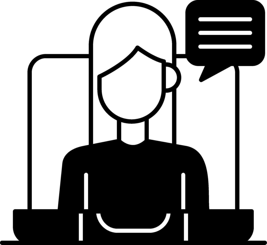Virtual Meeting Glyph Icon vector