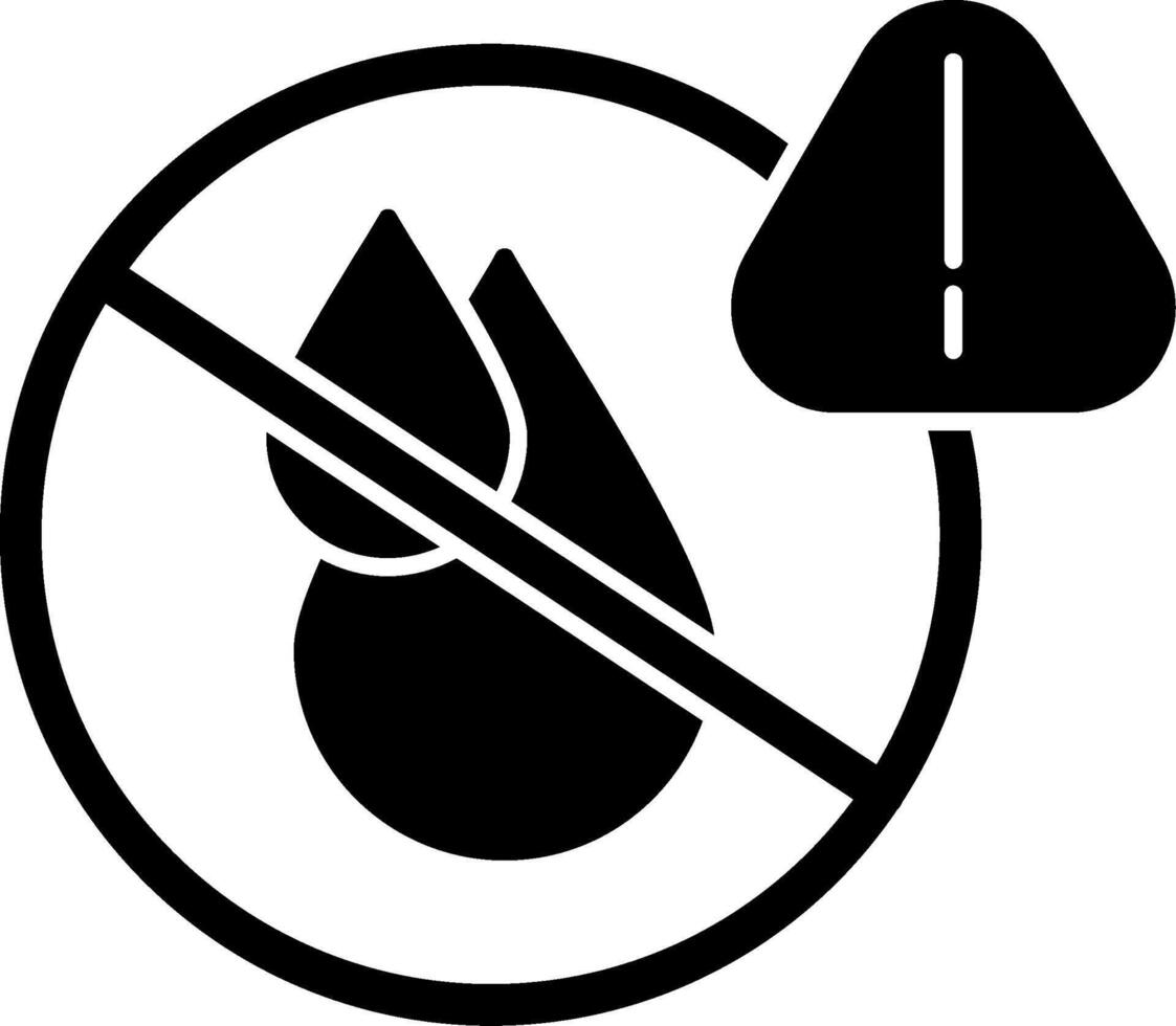 No Water Glyph Icon vector