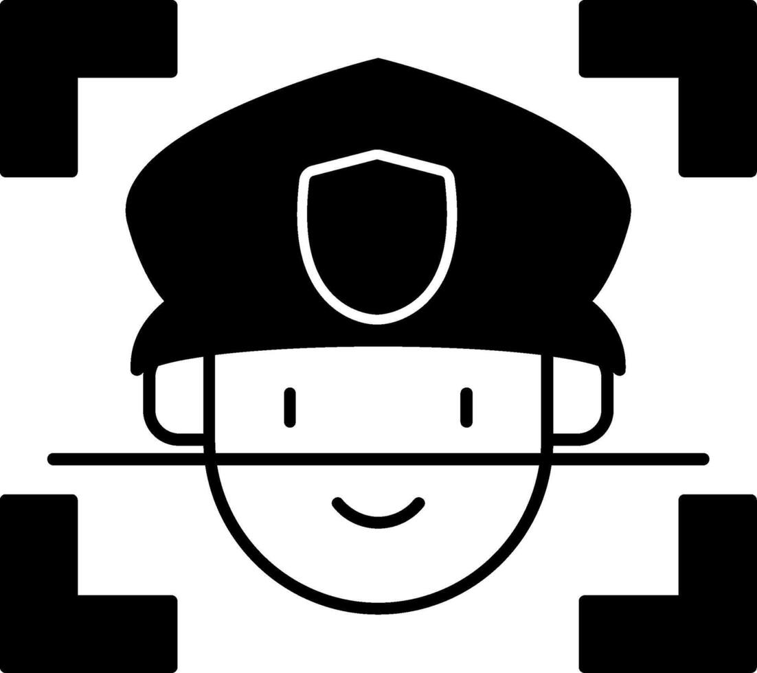 Face Recognition Glyph Icon vector