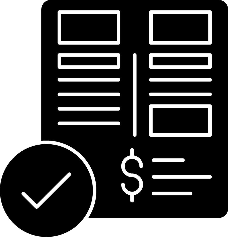 Balance Sheet Glyph Icon vector