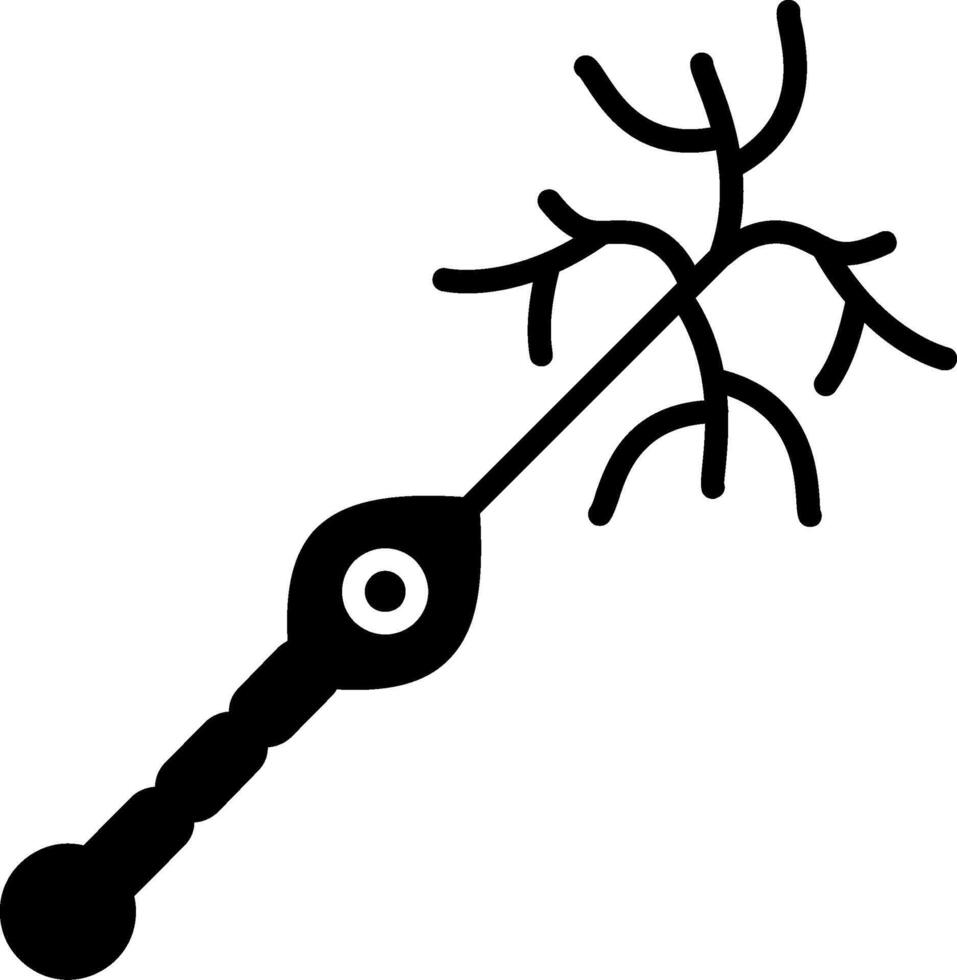 Unipolar Neuron Glyph Icon vector