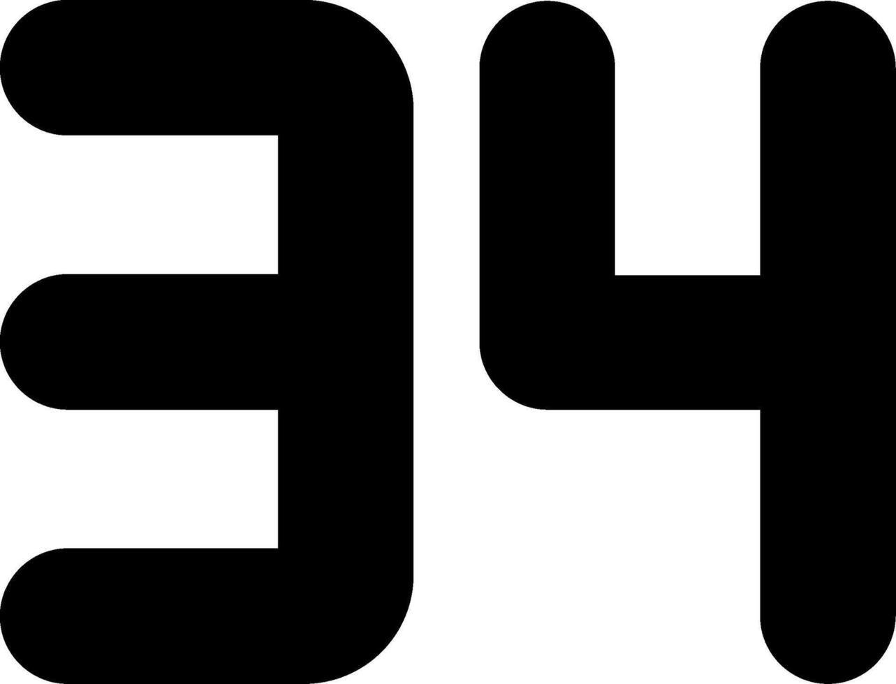 Thirty four Glyph Icon vector