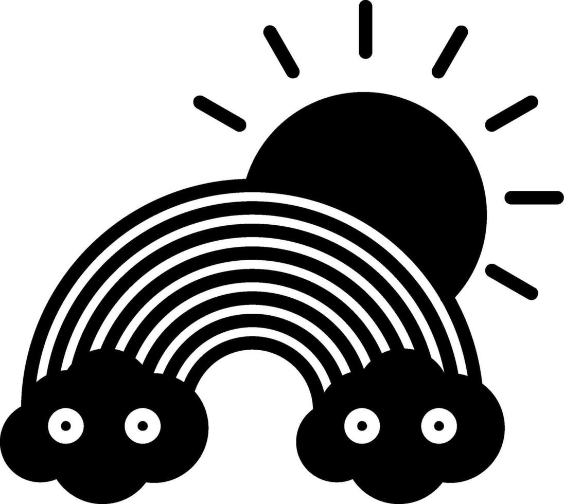 Rainbow Glyph Icon vector