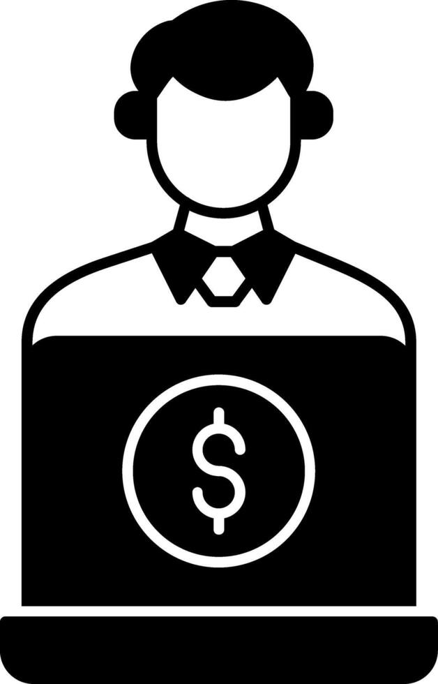 Remote Worker Glyph Icon vector