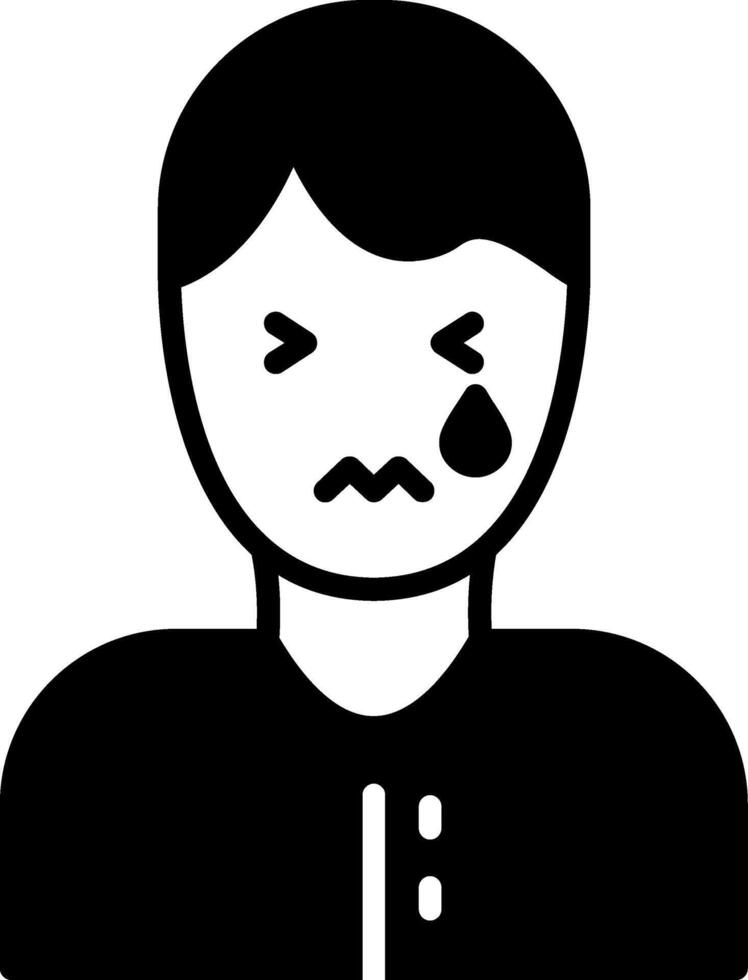 Sadness Glyph Icon vector