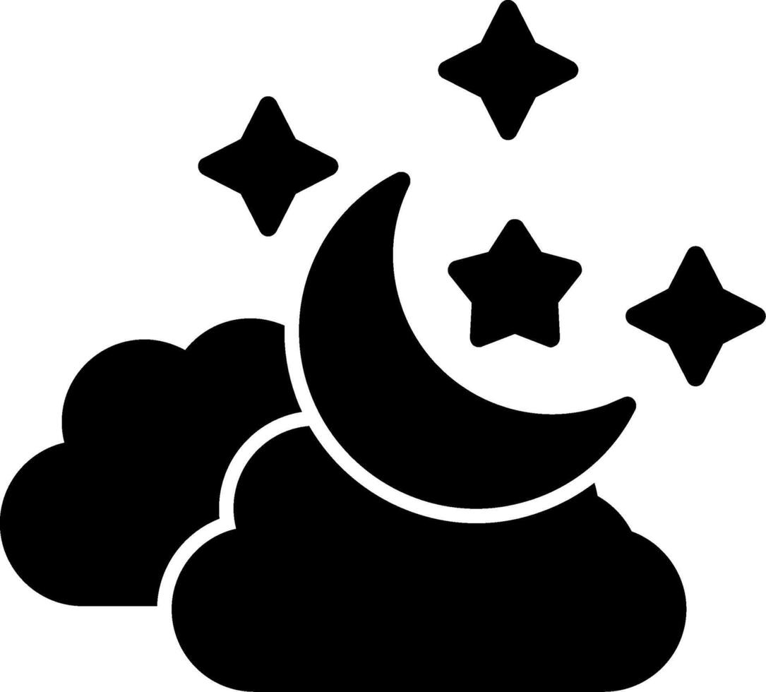 Moon Glyph Icon vector