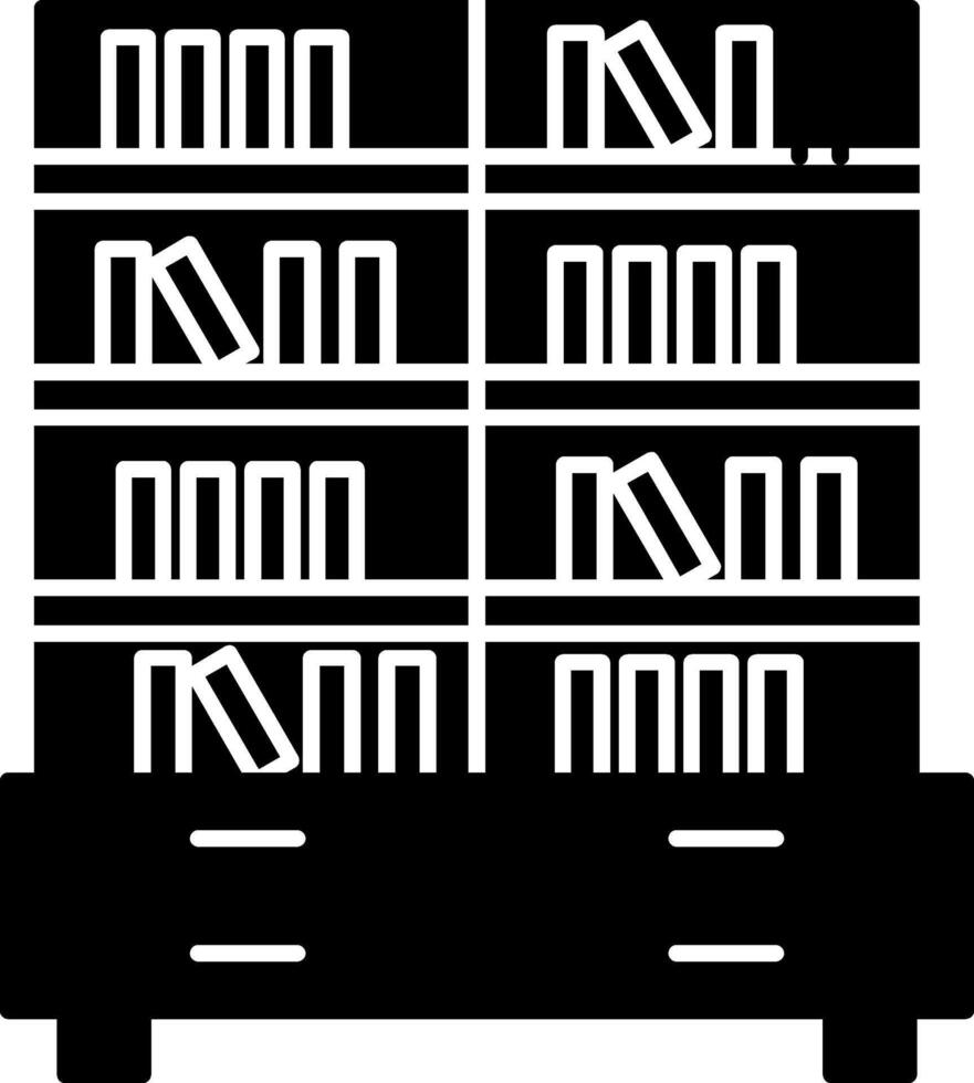 Book Shelf Glyph Icon vector