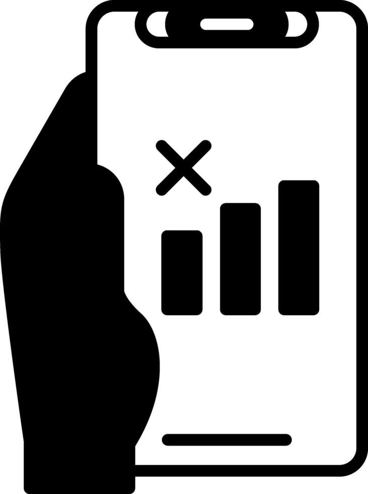 No Signal Glyph Icon vector