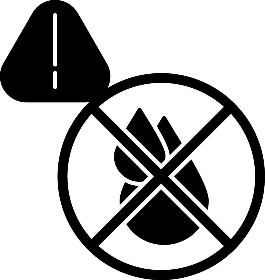 No Clean Water Glyph Icon vector