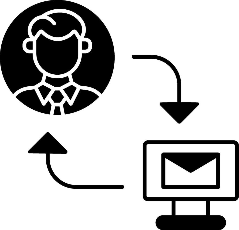 Exchange Mails Glyph Icon vector