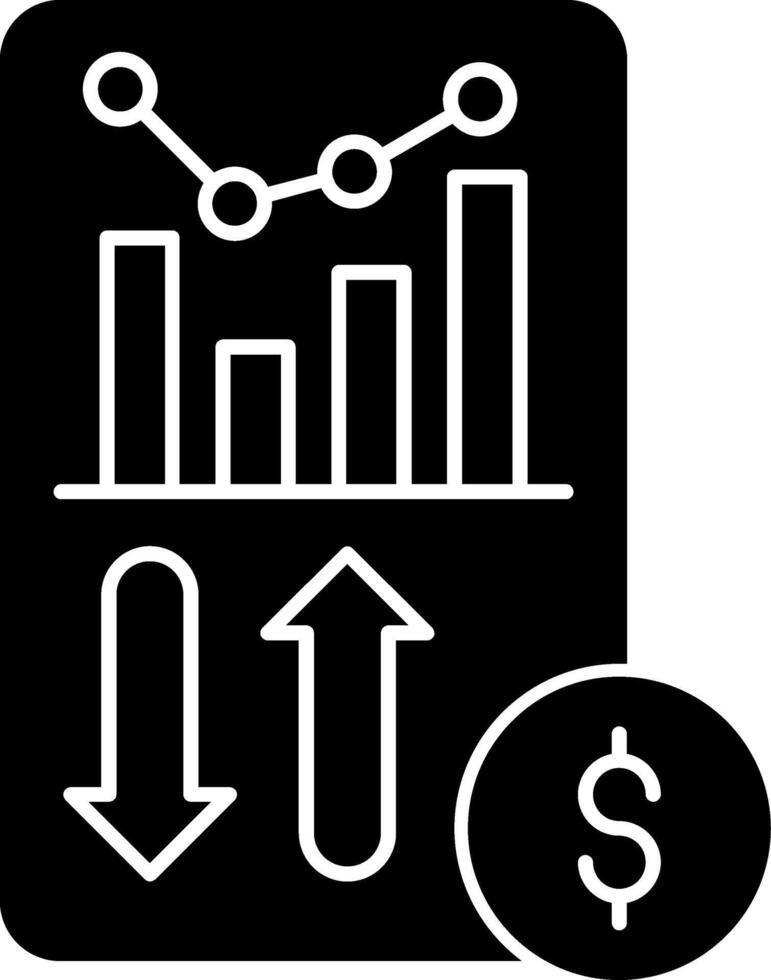 Sales Report Glyph Icon vector