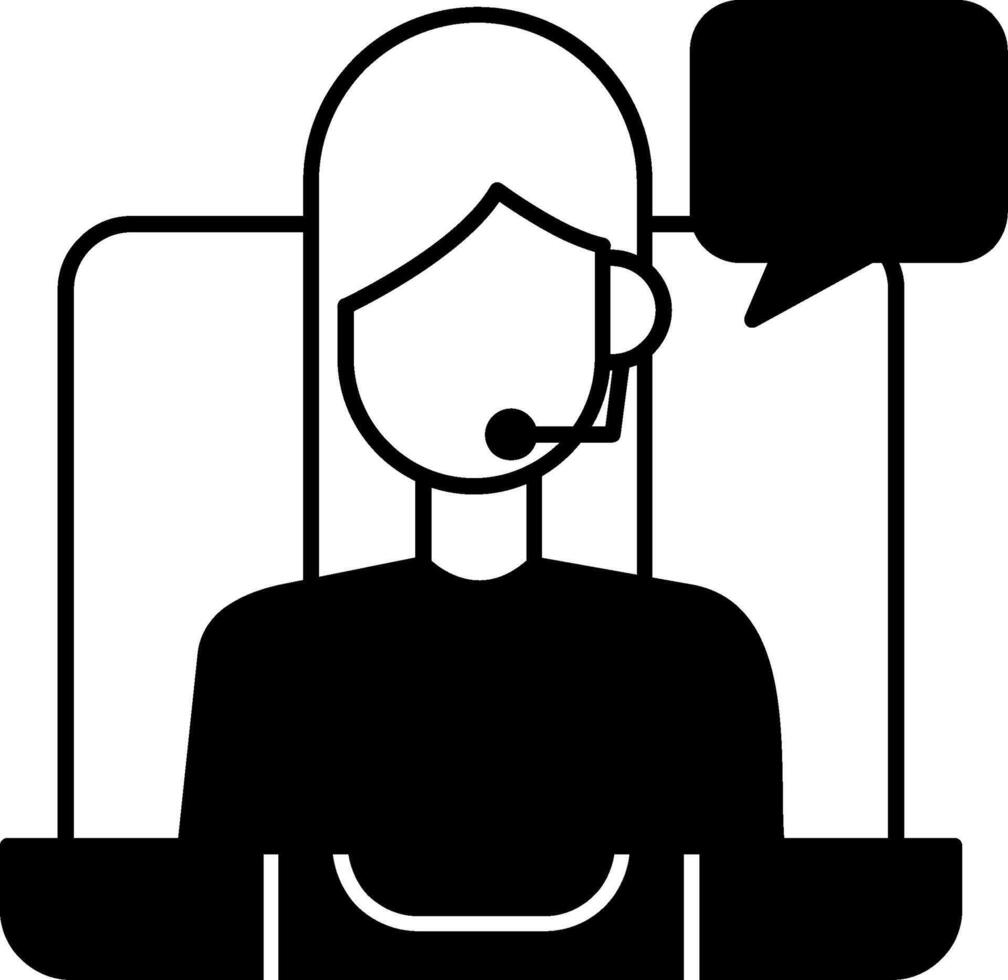 Remote Worker Glyph Icon vector