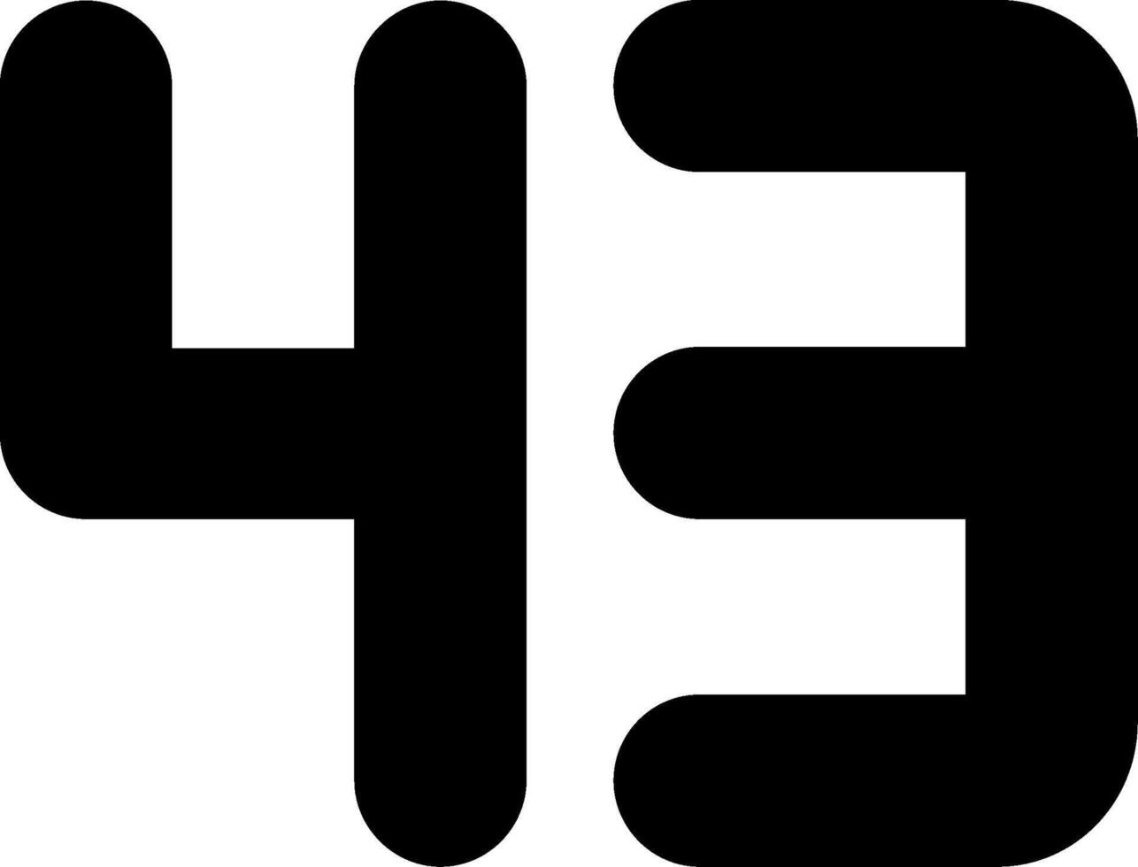 Forty three Glyph Icon vector