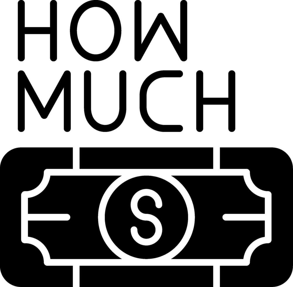How Much Glyph Icon vector