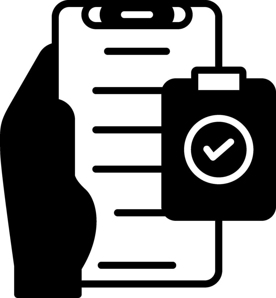 Check List Glyph Icon vector