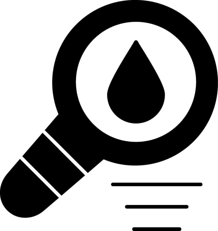 Water Search Glyph Icon vector